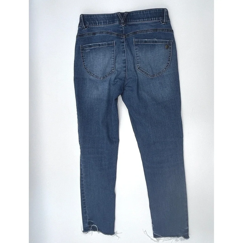 Democracy Ab Solution Skinny Crop Jeans Size 4 Distressed Raw Hem Sculpting - Picture 3 of 8